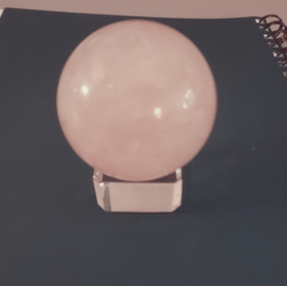Rose Quartz Crystal Sphere - Picture 3 of 4